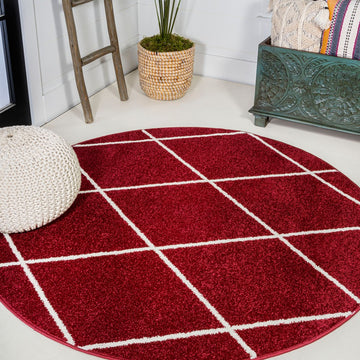 Cole Minimalist Diamond Trellis Area Rug